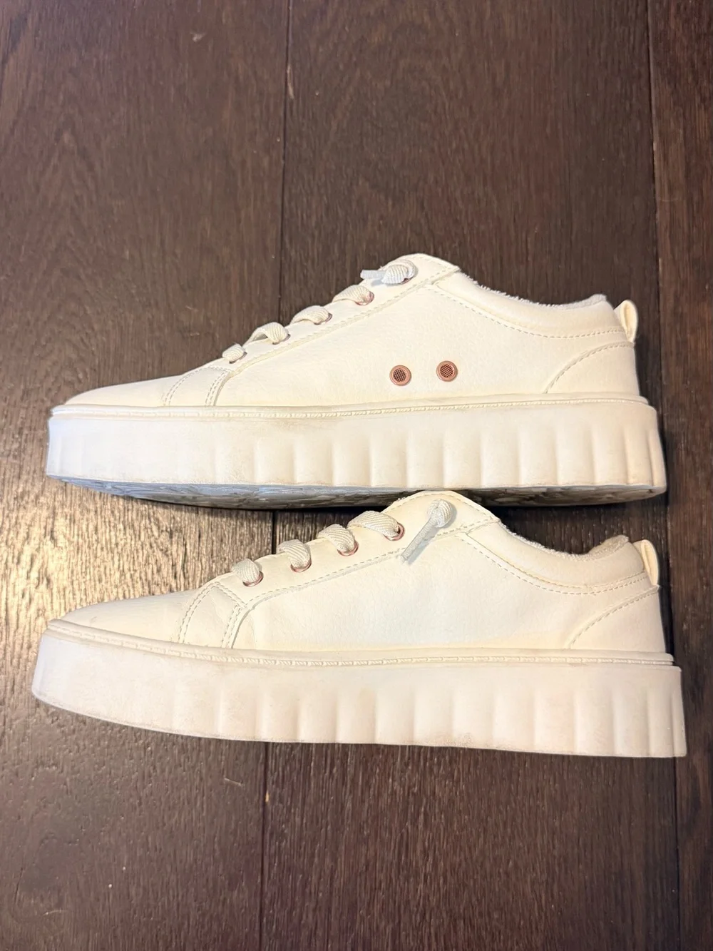Roxy Sheilahh White Platform Lace-Up Sneakers for Women